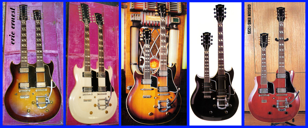 les paul special bigsby. (Roughly one third of all double necks had a Bigsby.) See comps: