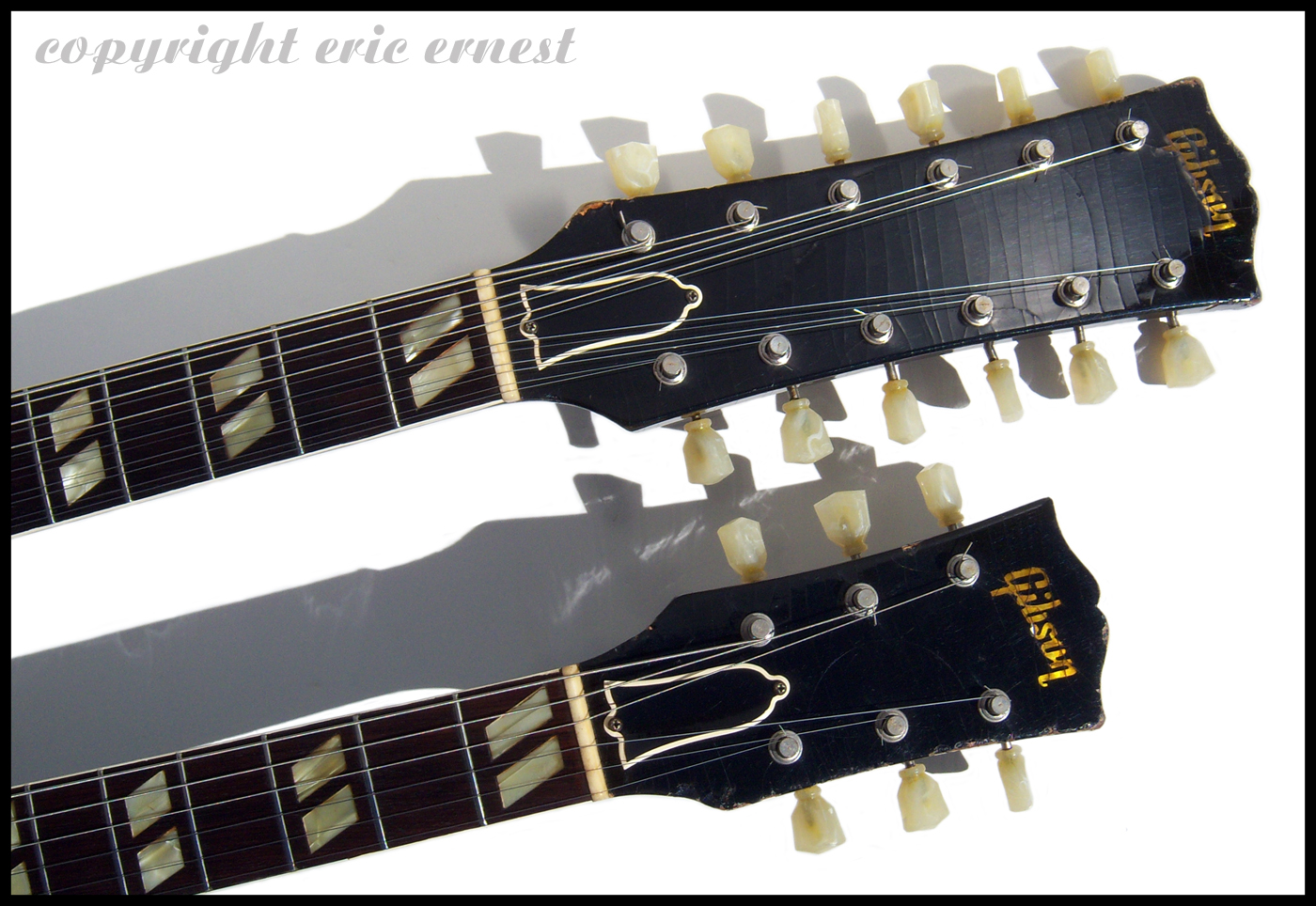 1959 Gibson EDS-1275 Double Twelve Double Neck Guitar. "The Black Widow." Vintage guitar authentication