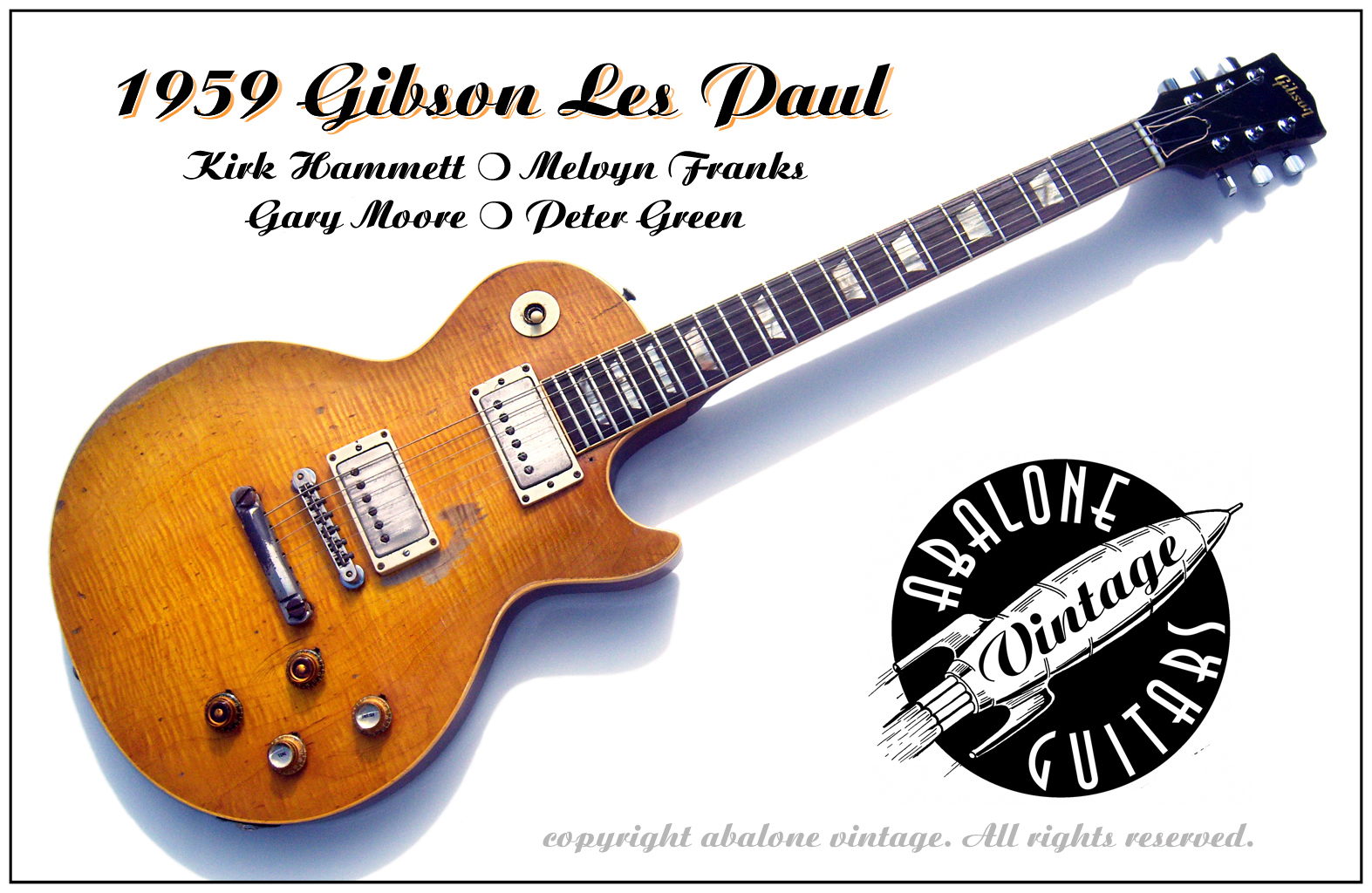 1959 Gibson Les Paul Standard Guitar peter green breenie greeny burst gary moore kirk hammett melvyn franks guitars