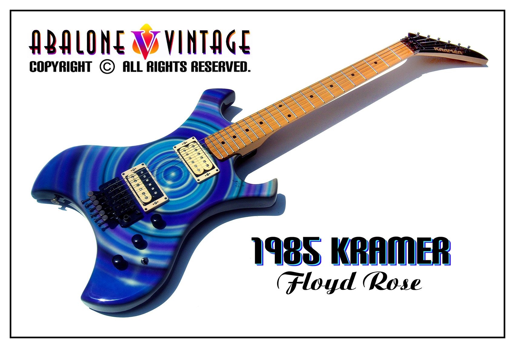 1985 Kramer Floyd Rose Heavy Metal Target graphic by Dennis Kline.