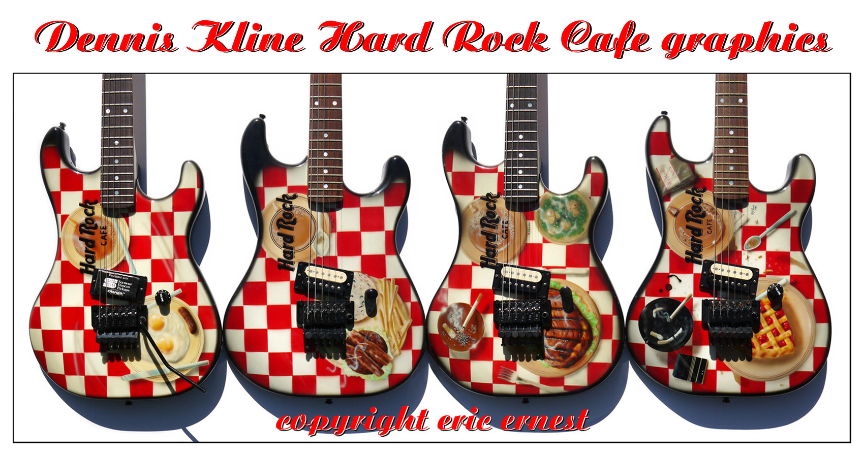 1980's Kramer Hard Rock cafe graphics by airbrush artist extraordinaire, Dennis Kline.