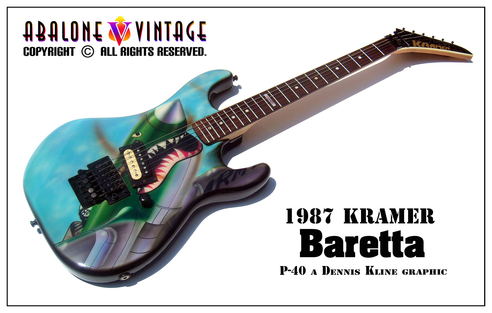 1987 Kramer Baretta with ultra kool Curtiss P-40 graphic by Dennis Kline