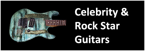 celebrity guitars van halen ace frehley kiss the who joe bonamassa bob dylan james hetfield metallica peter green fleetwood mac jerry garcia grateful dead stone temple pilots paul kossoff eric clapton ace frehley kiss led zeppelin the rolling stones rem bush gary moore peter green